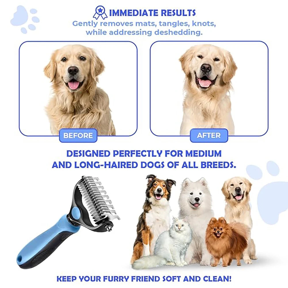 1Pcs Pet Knotting Comb Stainless Steel Double Sided Dog Comb S/L Pet Beauty Hair Removal Tools Cat/Dog Massage Cleaning Supplies