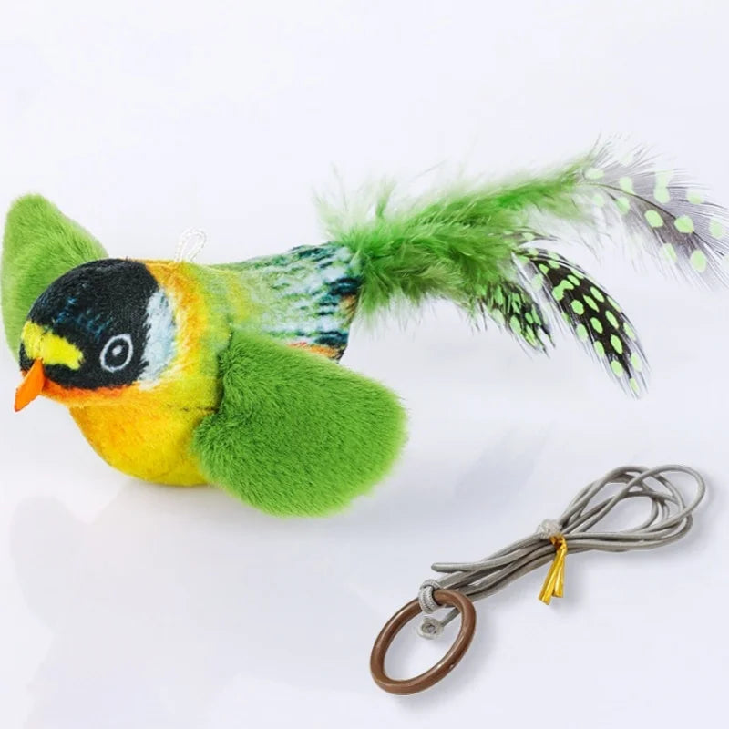 Plush Catnip Bird Toy with Feathers