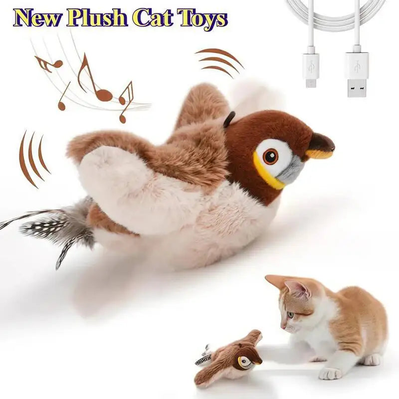 Rechargeable Chirping & Flapping Bird Cat Toy