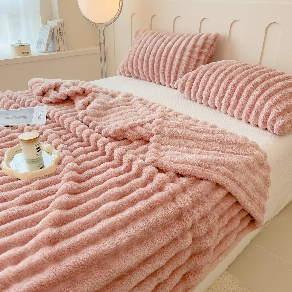 Thick Striped Pet Blanket
