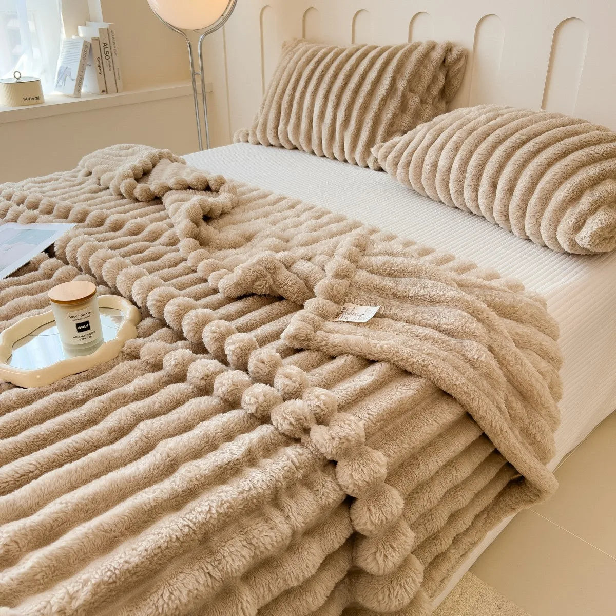 Thick Striped Pet Blanket
