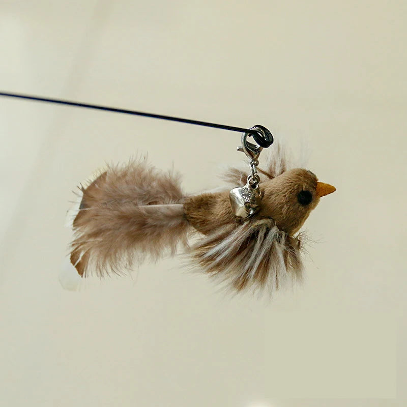 Feather Cat Teaser Wand with Bell