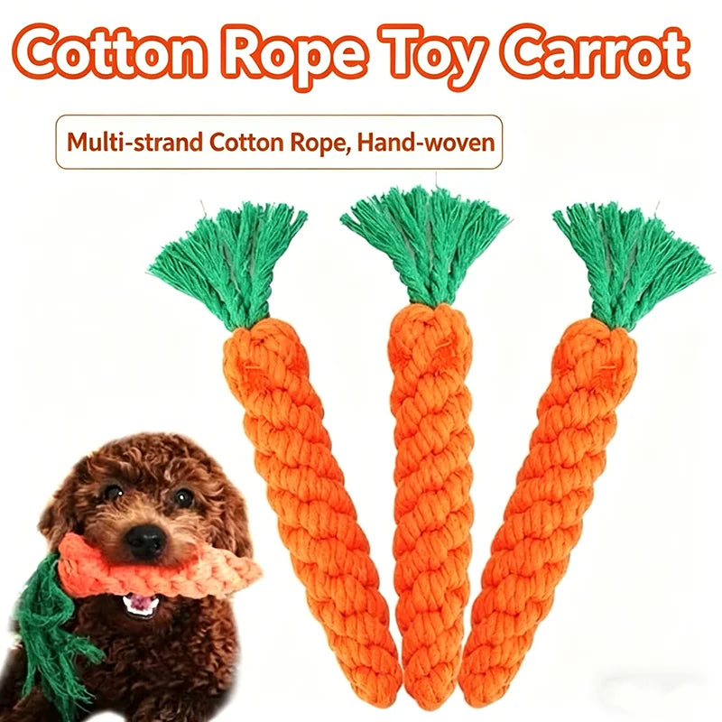 Carrot Rope Chew Toy for Small Dogs