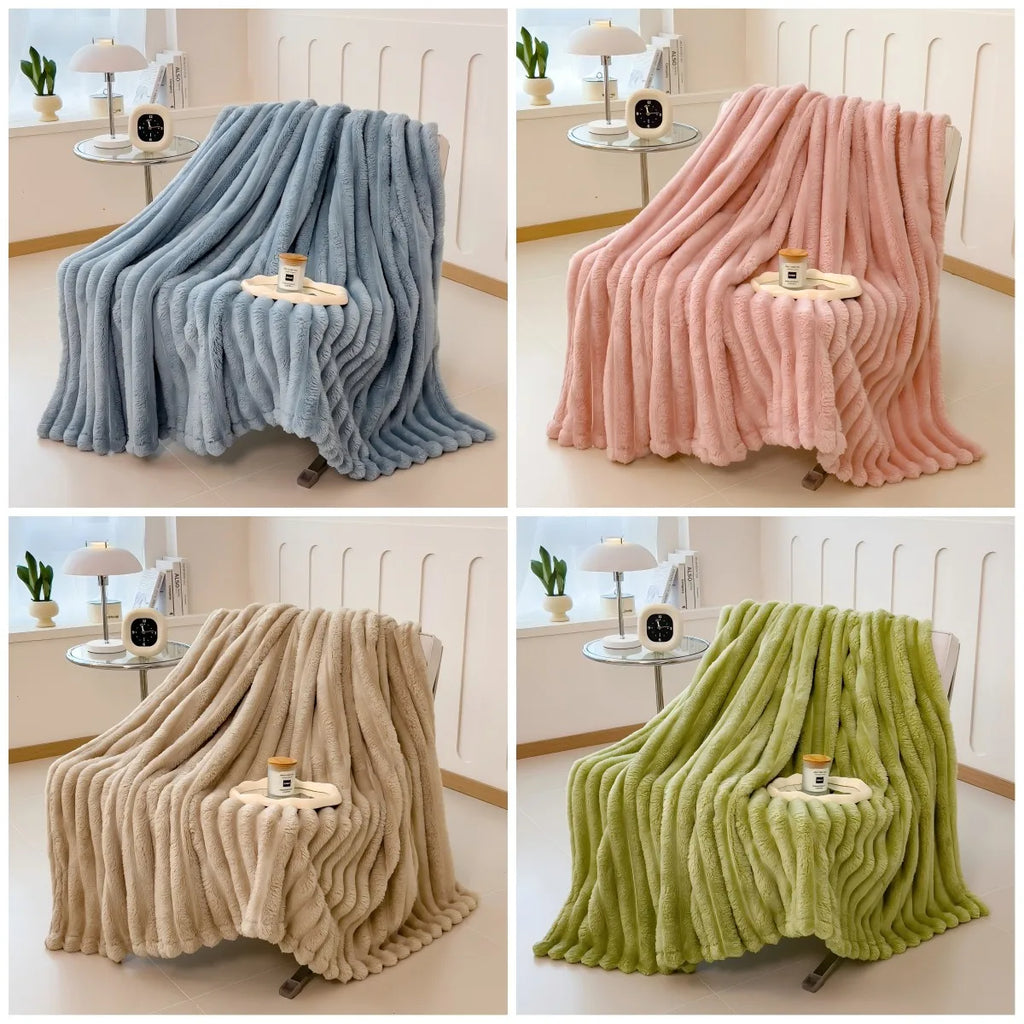 Thick Striped Pet Blanket