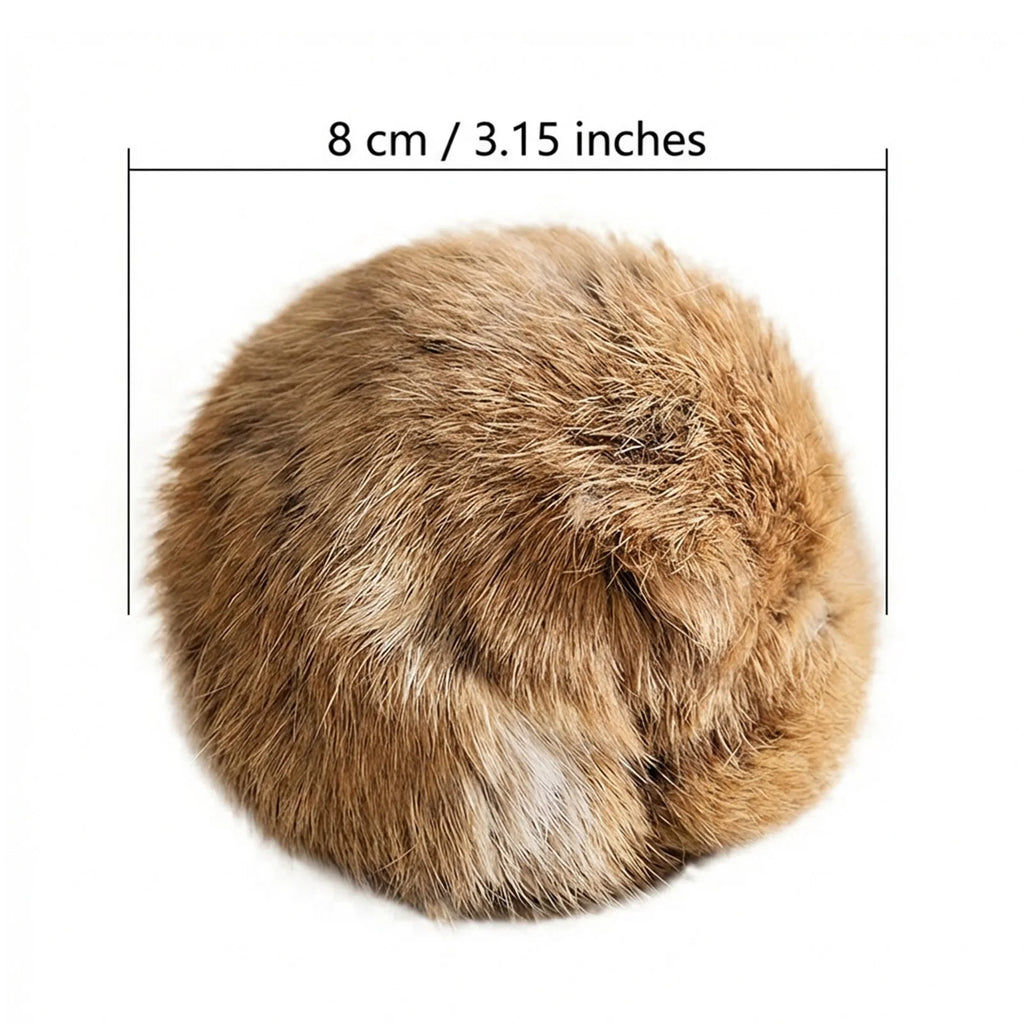 Rabbit Fur Catnip Play Balls – 8 cm