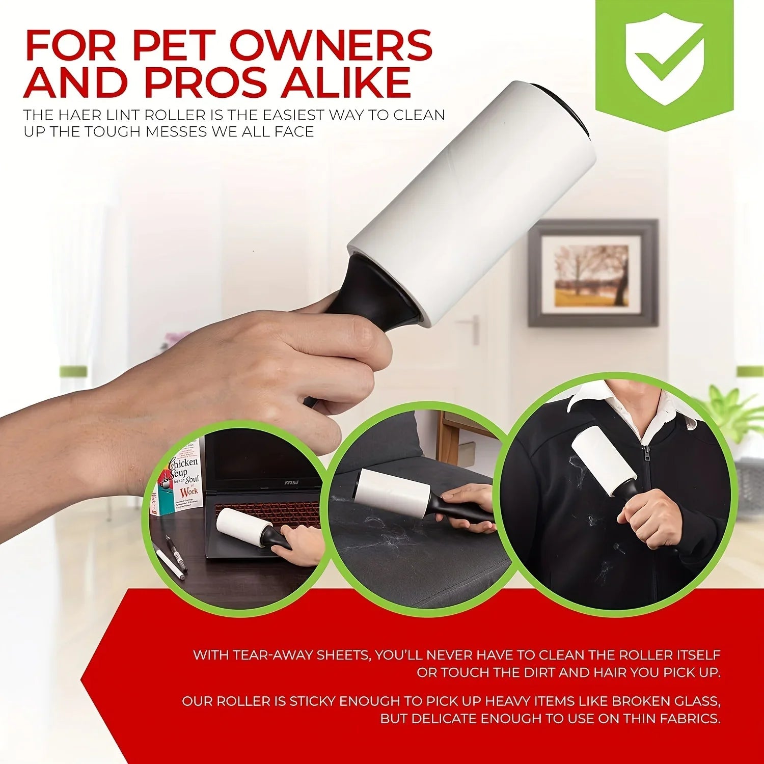 Pet Hair Lint Roller – 60 Sheets per Roll