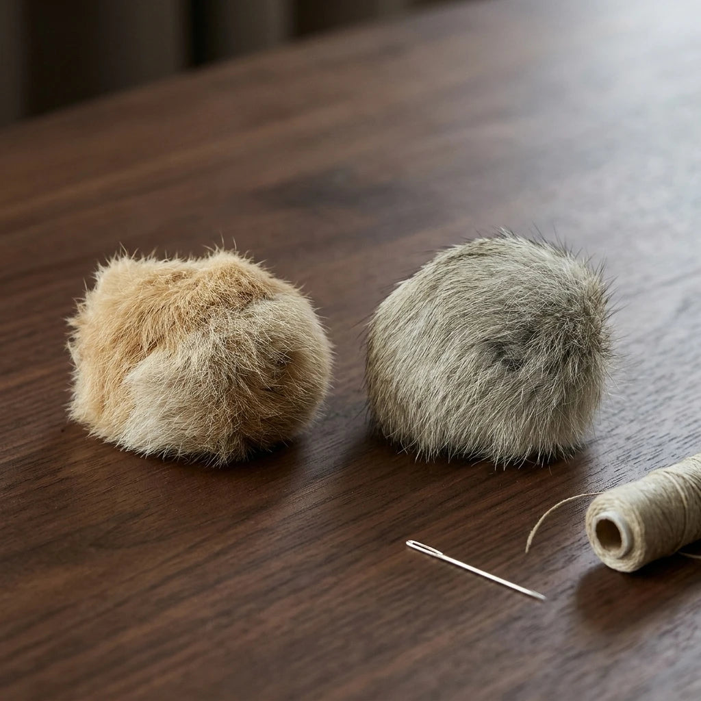 Rabbit Fur Catnip Play Balls – 8 cm