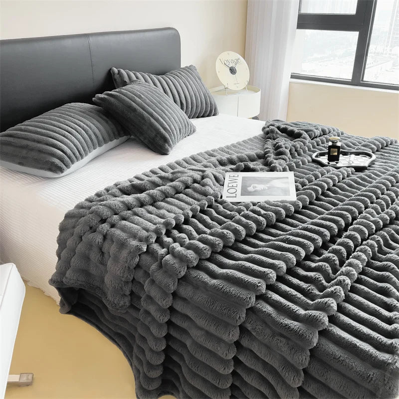Thick Striped Pet Blanket