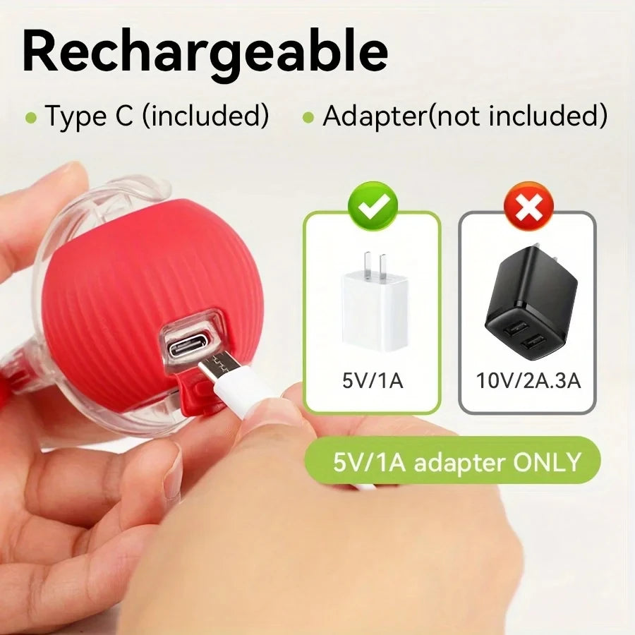 iLMH Rechargeable Rolling Cat Ball with Tail