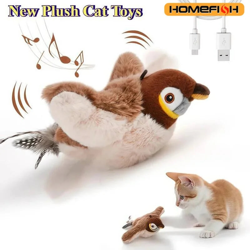 Rechargeable Chirping & Flapping Bird Cat Toy