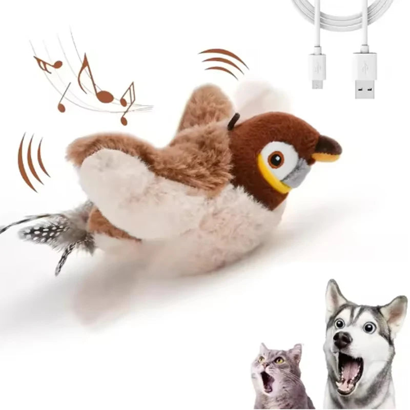 Rechargeable Chirping & Flapping Bird Cat Toy