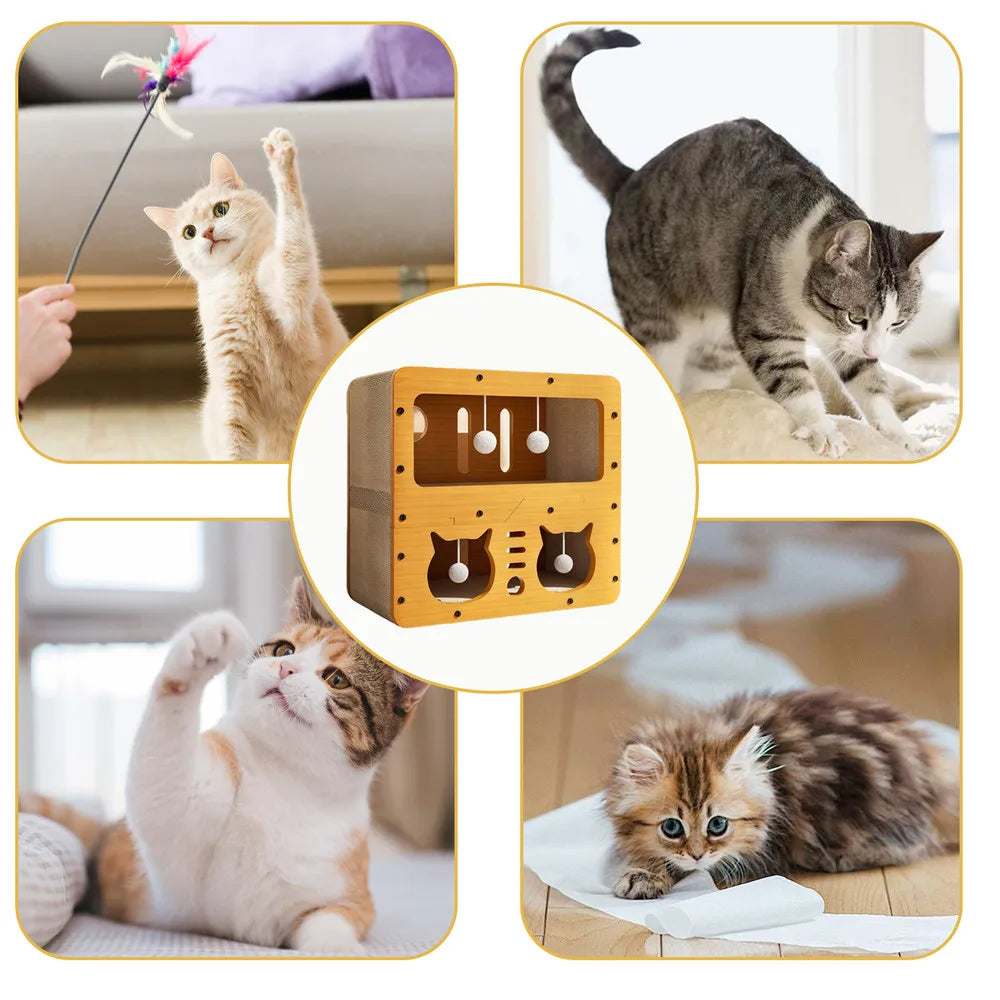 2-in-1 Double-Layer Corrugated Cat Villa and Scratching Board Nest
