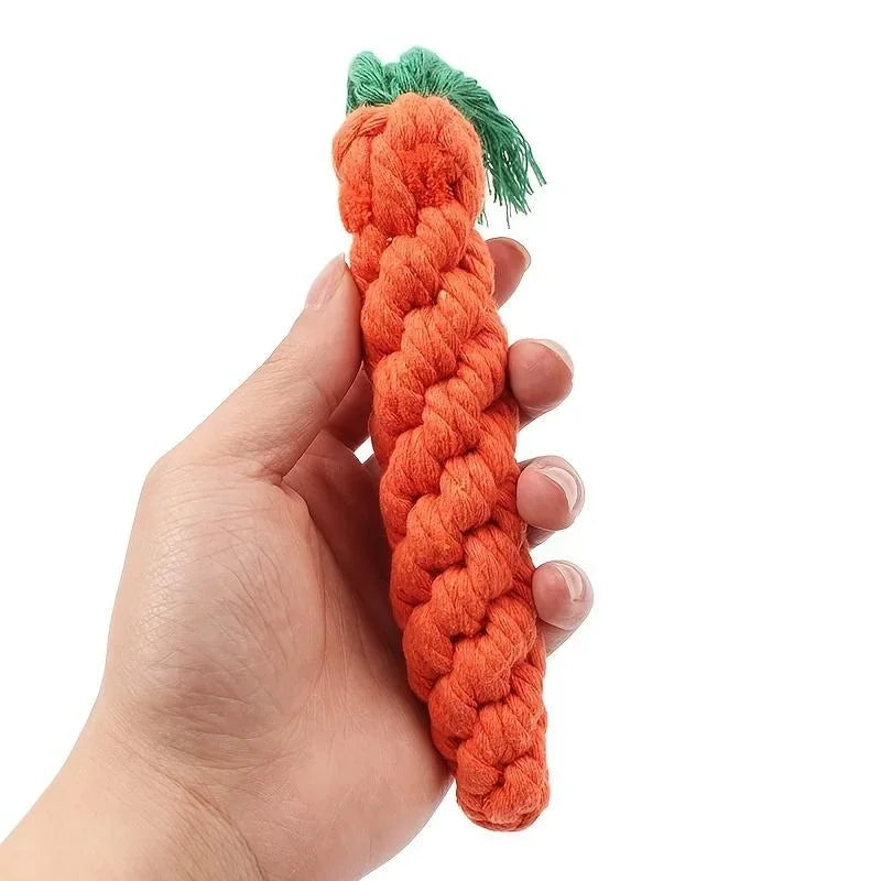 Chew Toys For Small Dogs Puppy Cleaning Teeth Bite Resistant Carrot Cotton Rope Pet Playing Toy Accessories Pet Supplies