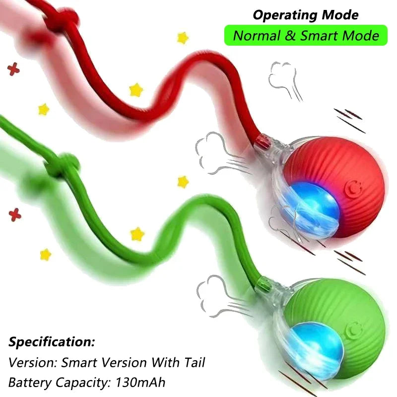 iLMH Rechargeable Rolling Cat Ball with Tail