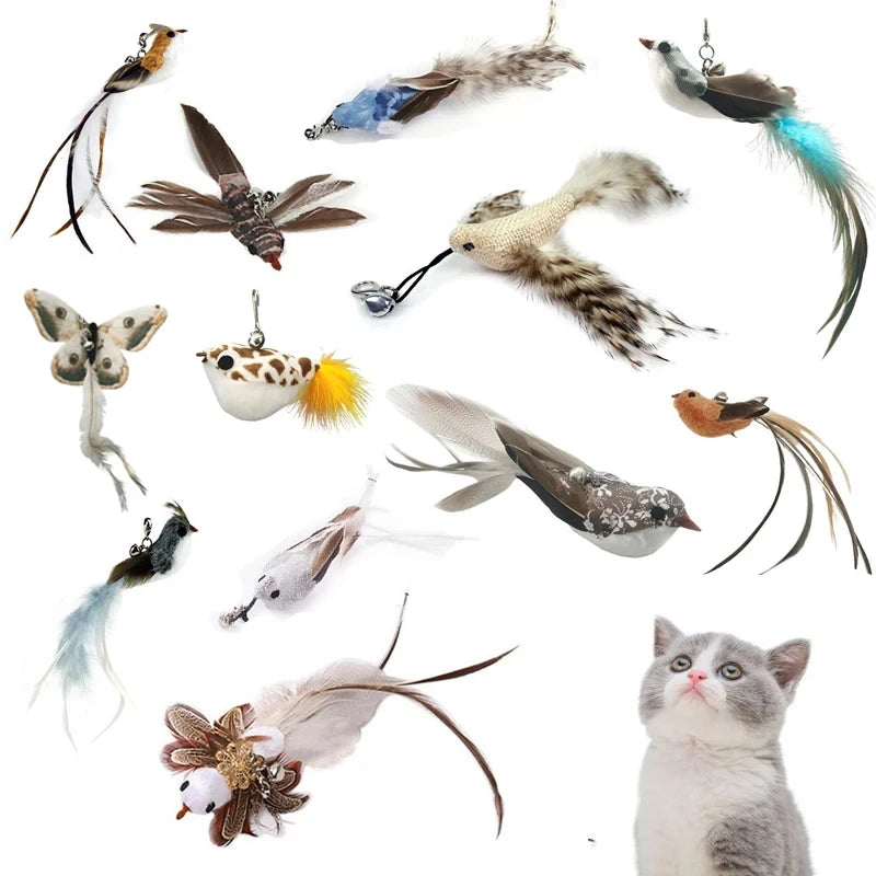 Feather Cat Teaser Wand with Bell