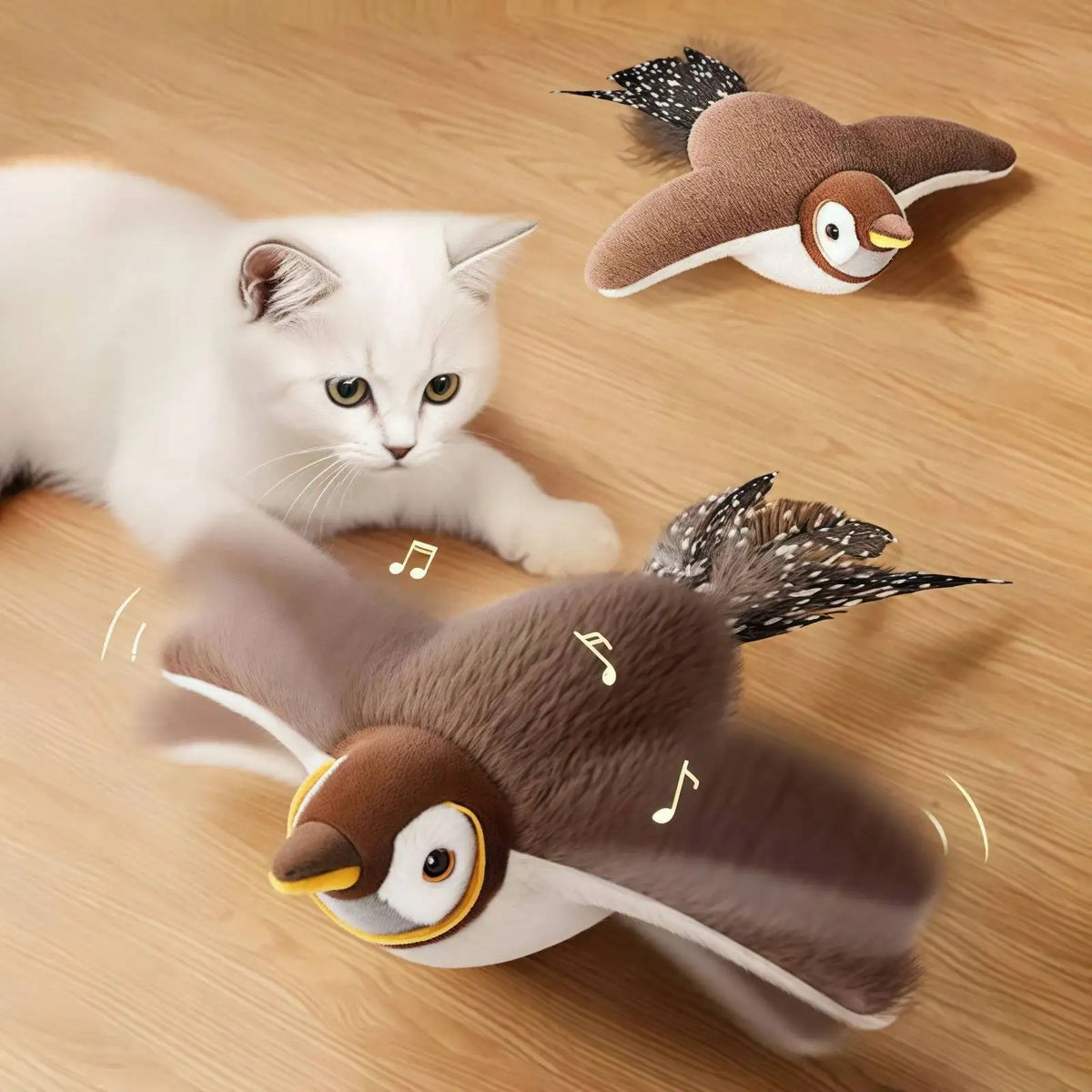 Rechargeable Chirping & Flapping Bird Cat Toy