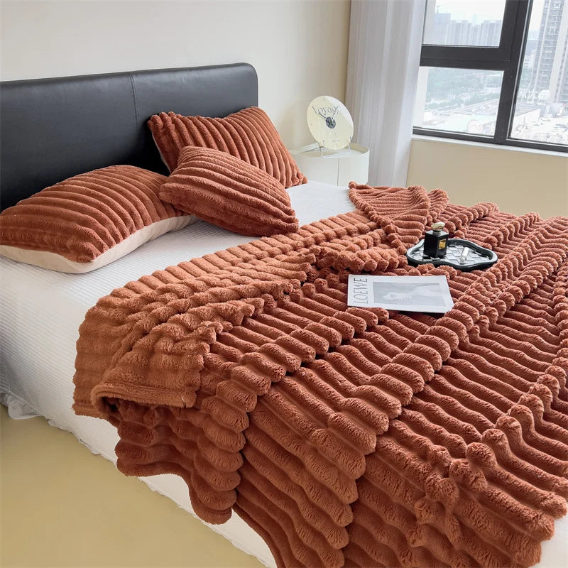 Thick Striped Pet Blanket