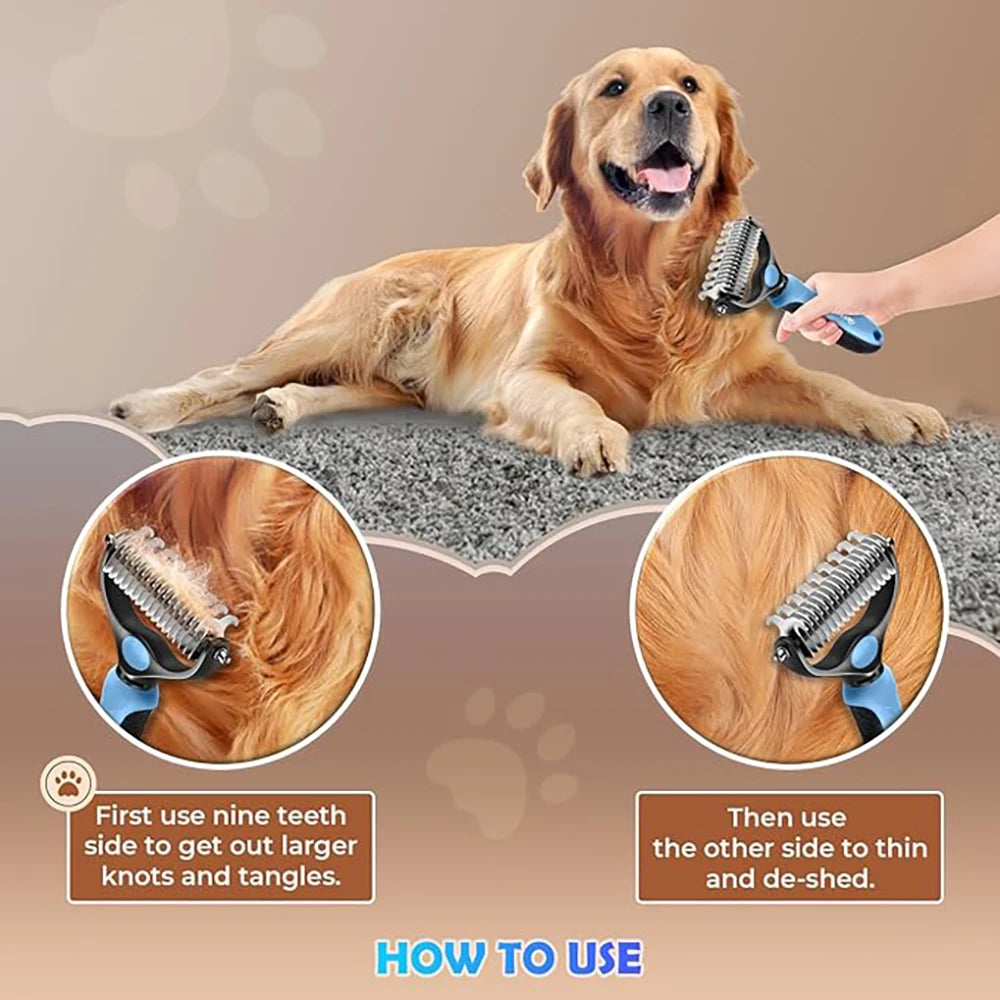 Double-Sided Stainless Steel Pet Grooming Comb