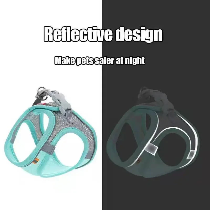 Reflective Mesh Pet Harness & Leash Set