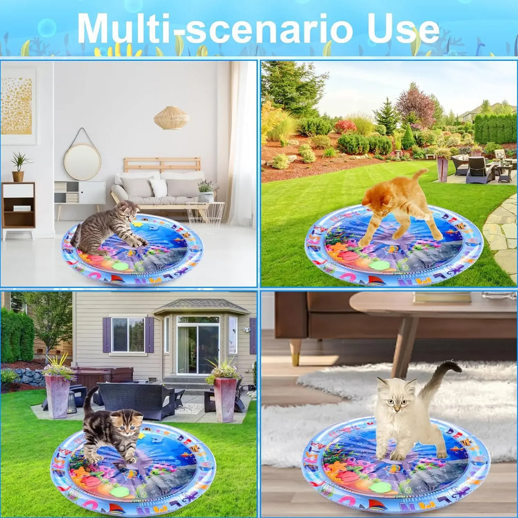 Ocean-Themed Water Play Mat for Pets
